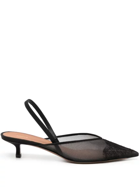 Pantofi cu toc Neous din dantelă slingback negru