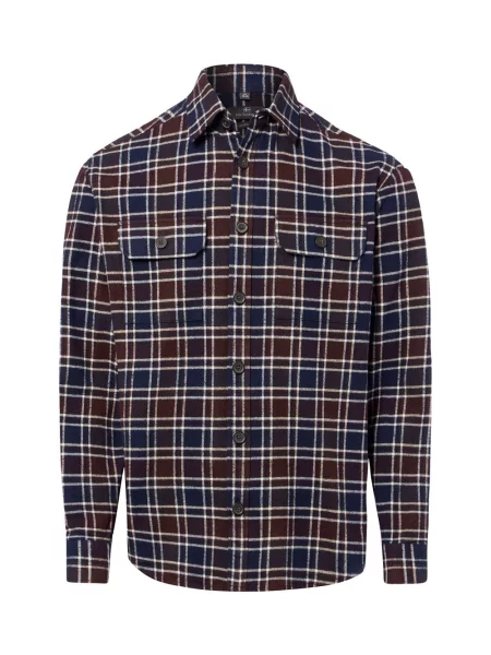 Nils Sundström koszula typu overshirt Mężczyźni Regular Fit Flanela wielokolorowy S