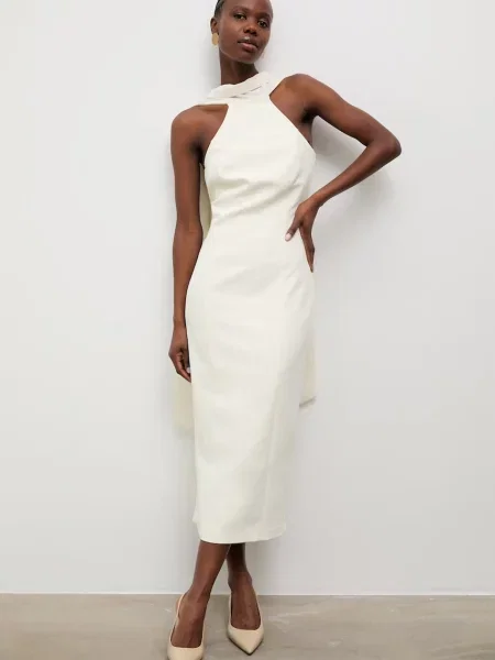 Answear.LAB rochie halter bej
