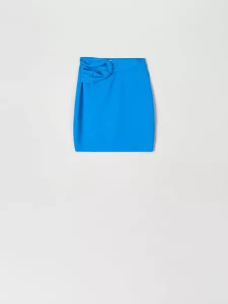 Спідниця міні з зав'язкою light blue синя