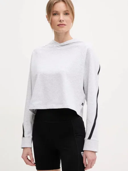 ON running bluza dresowa Studio z kapturem melanżowa szary