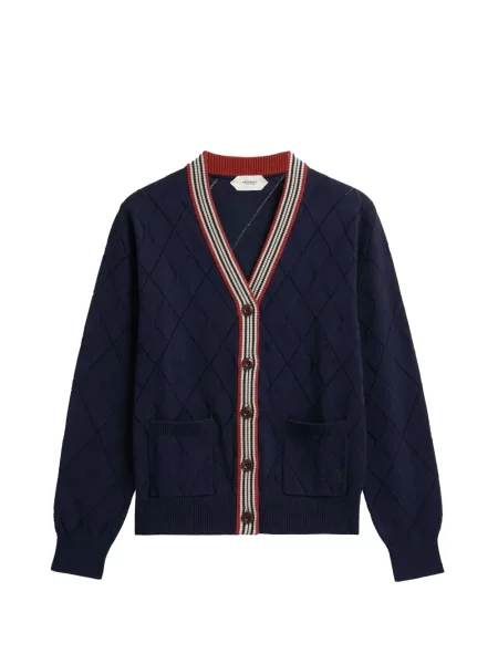 Cardigan Pringle Of Scotland cu model argyle albastru