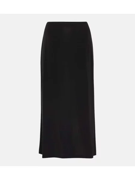 Fustă midi Vince din jerseu până la genunchi negru