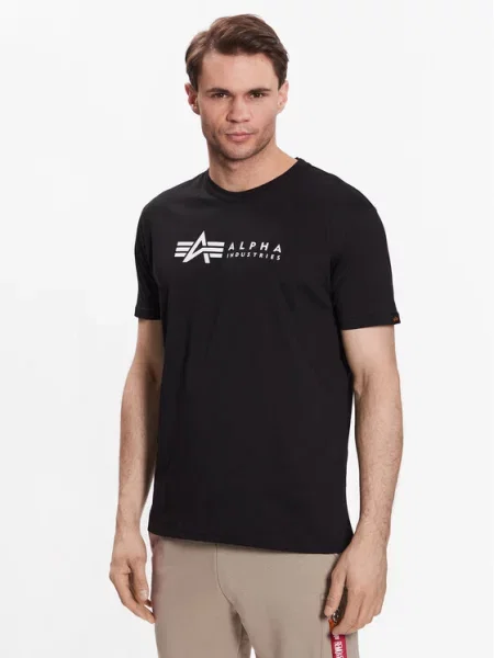 ALPHA INDUSTRIES Majica / bijela crna