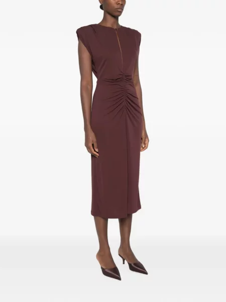 Rochie Imperial cu volane maro