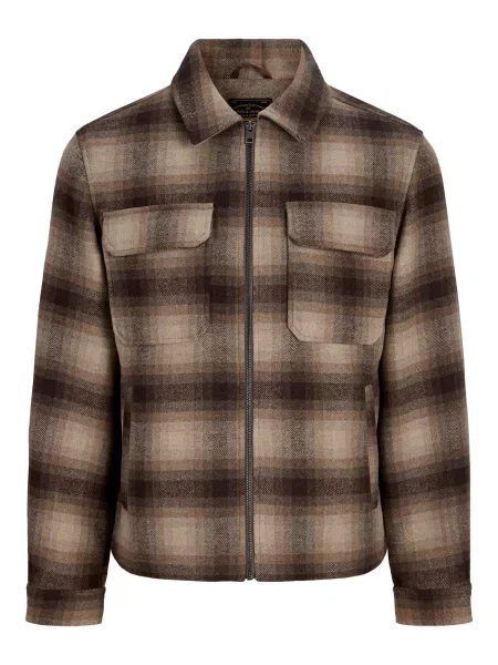JACK & JONES Geacă de primăvară-toamnă JPRBLUWAKEFIELD / maro caramel / gri taupe / pământiu bej