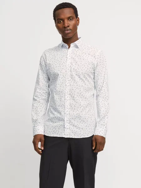 Сорочка JACK & JONES бавовна/поліестер білий