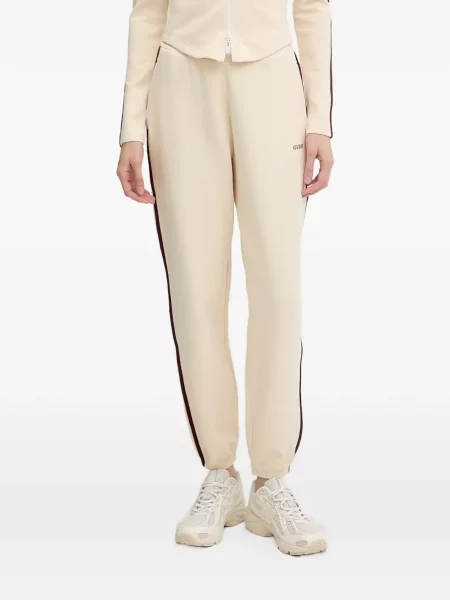 Pantaloni Guess cu dungi alergare cu autograf