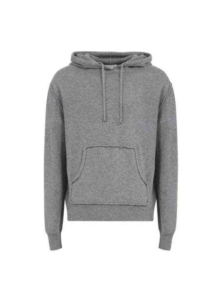 Bluza z kapturem Maison Margiela wełniana z kapturem szara