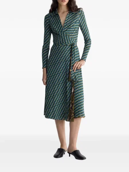 Reversibil rochie midi Dvf Diane Von Furstenberg albastru