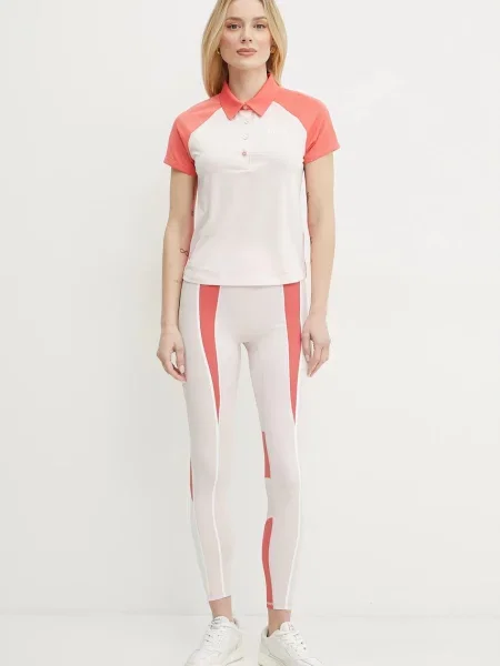 BOSS legginsy wzorzyste różowy