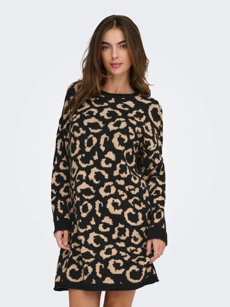 ONLY Rochie tricotat ONLJADE nisipiu negru
