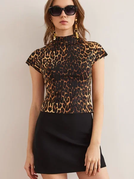 Olalook Bluză coniac / închis maro