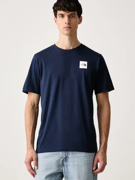 The North Face T-shirt z bawełną Evolution granatowa