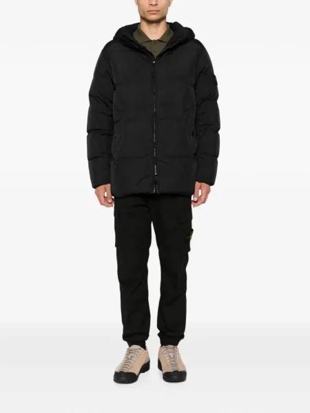 Matlasat geacă Stone Island cu strasuri negru