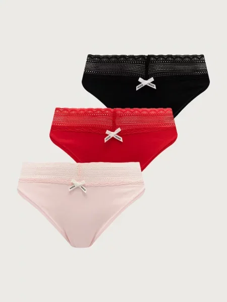 HUGO TRIPLET LACE BRIEF červené