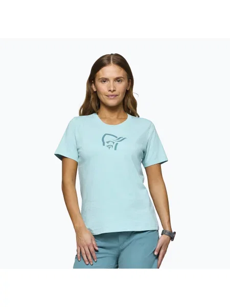 Női póló NORRONA Cotton Viking aqua haze. Méret: L kék
