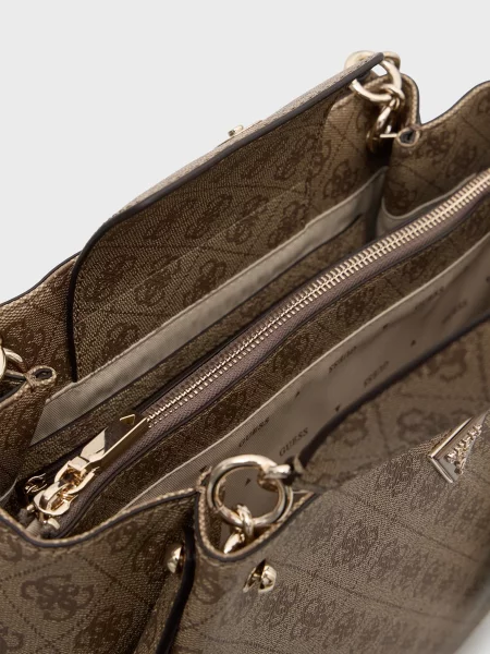 Сумка Guess з принтом бежева