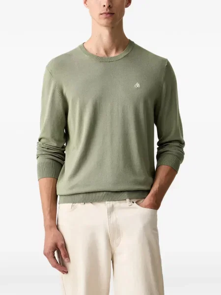 Pulover Scotch & Soda cu decolteu rotund cu autograf verde
