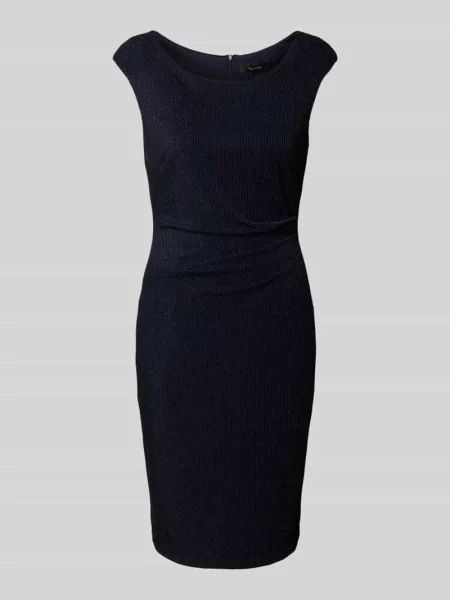 Sukienka koktajlowa o długości do kolan z marszczeniem Vera Mont granatowa