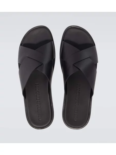 Sandale Orlebar Brown din piele negru