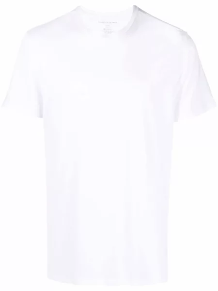 Tricou Majestic Filatures cu decolteu rotund scurt alb