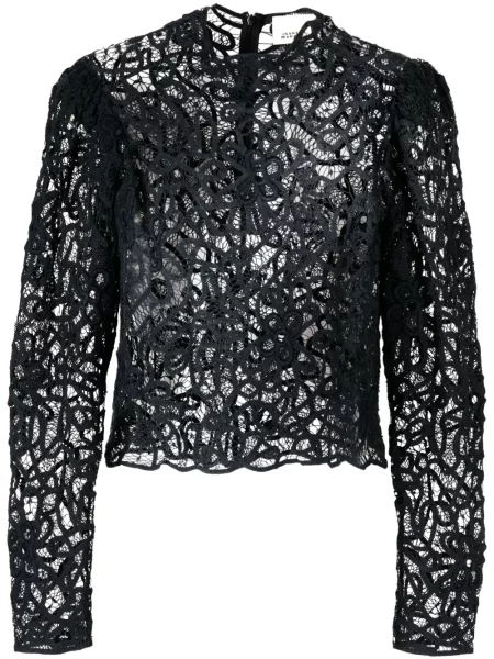 Top Isabel Marant din dantelă lung negru