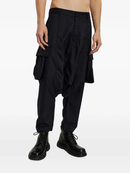 Cargo hlače Comme Des Garçons Shirt s herringbone uzorkom plava