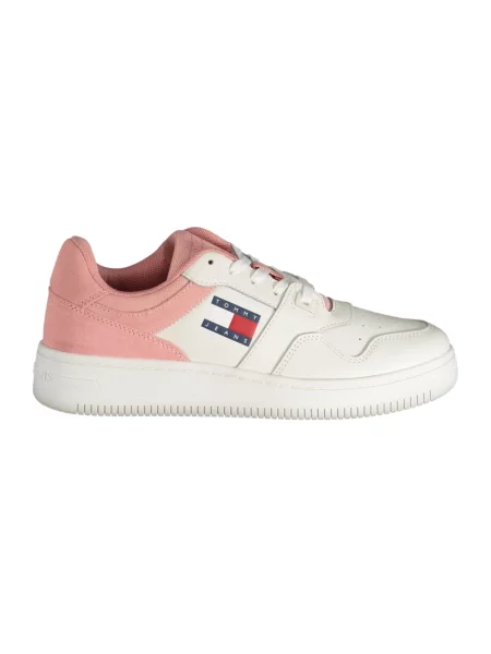 Wielobarwność trampki Tommy Jeans retro skórzane białe