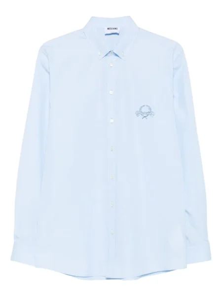 Cămașă Moschino cu broderie lungă albastru
