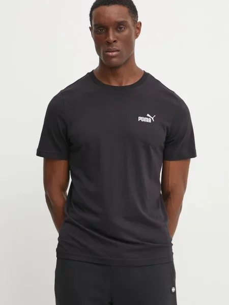 PUMA koszulka Essentials z małym logo No. 1 Odzież S czarny