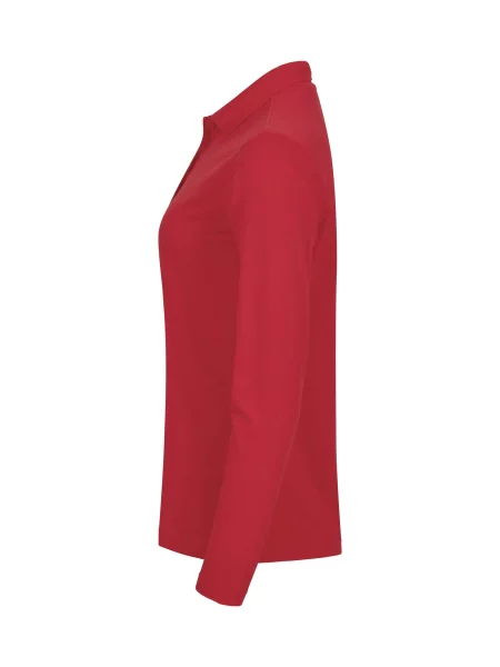 Clique Manhattan L/S polo z długim rękawem – Red czerwone