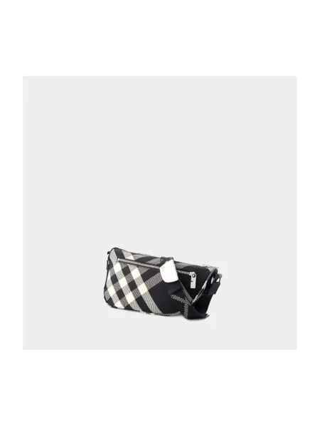 Torebka crossbody Burberry w kratę płócienna czarna