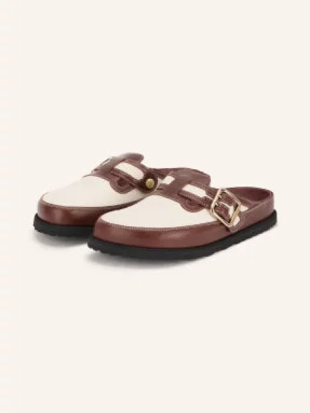 Birkenstock Mules Boston Bold Canvas / zlatá / krémová hnědá