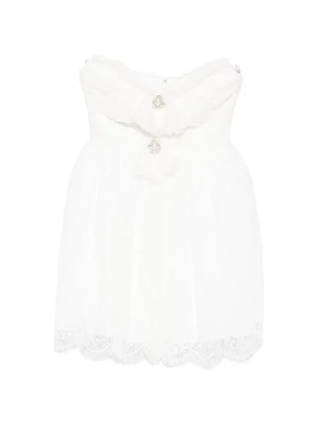 Rochie mini Self-portrait fără bretele alb