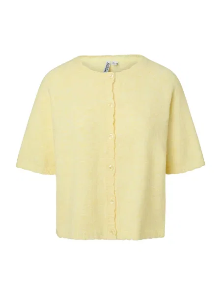 PIECES Geacă tricotată PCRATH deschis galben