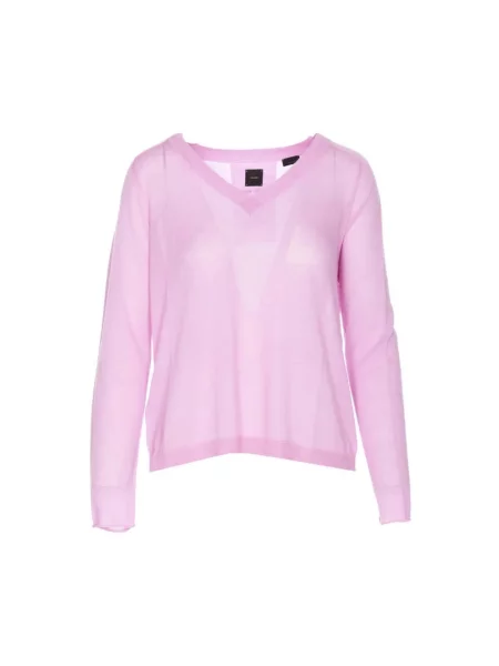 Dzianinowy sweter Pinko fioletowy