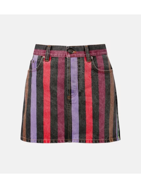 Fustă din denim Versace cu dungi