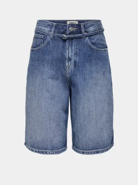 Джинсові шорти Only TAYLOR HW BARREL BELT SHORTS бавовна/ліоцел синій