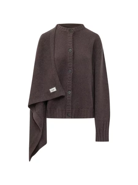 Cardigan The Attico asimetric drapat maro