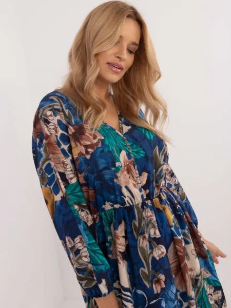 Rochie mini Fashionhunters cu imagine de costum albastru