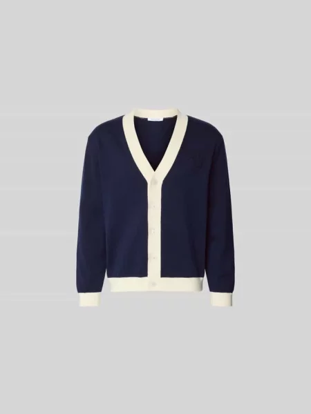 Kardigan z czystej bawełny Maison Kitsune granatowy