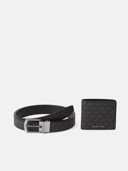 Michael Kors Curea gri metalic negru