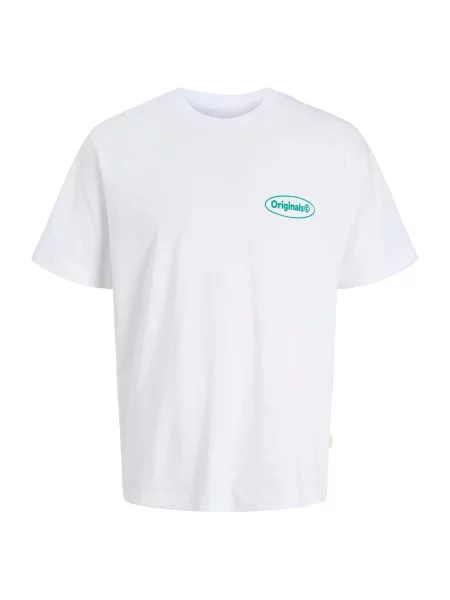 JACK & JONES Tricou verde / albastru violet / portocaliu alb