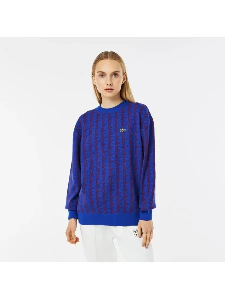 Lacoste светр Monogram блакитний
