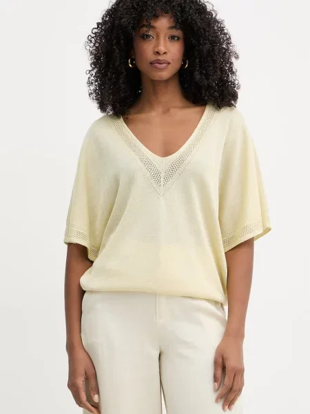 Morgan sweter z krótkim rękawem z MCHRIS żółty