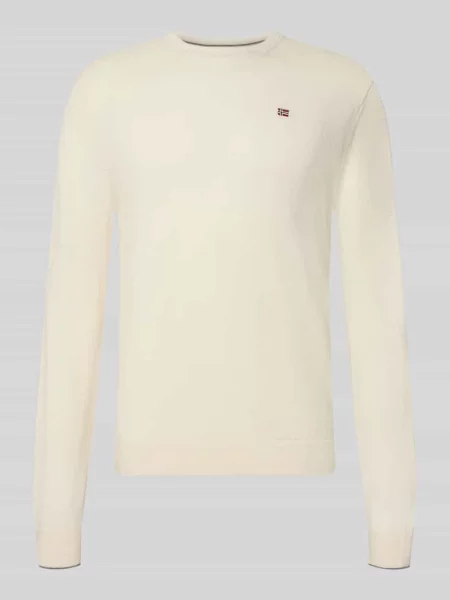 Sweter z dzianiny Slim Fit z czystej wełny model DAMAVAND' Napapijri biały