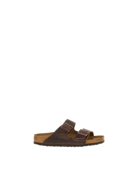 Klapki Birkenstock skórzane brązowe