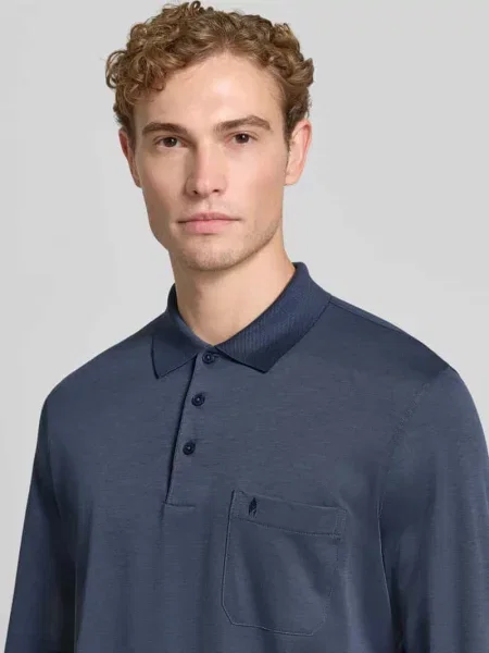 Koszulka polo o kroju regular fit z mieszanki bawełny Ragman niebieska