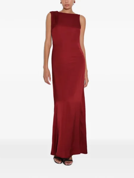 Rochie maxi Marcella asimetrică roșu